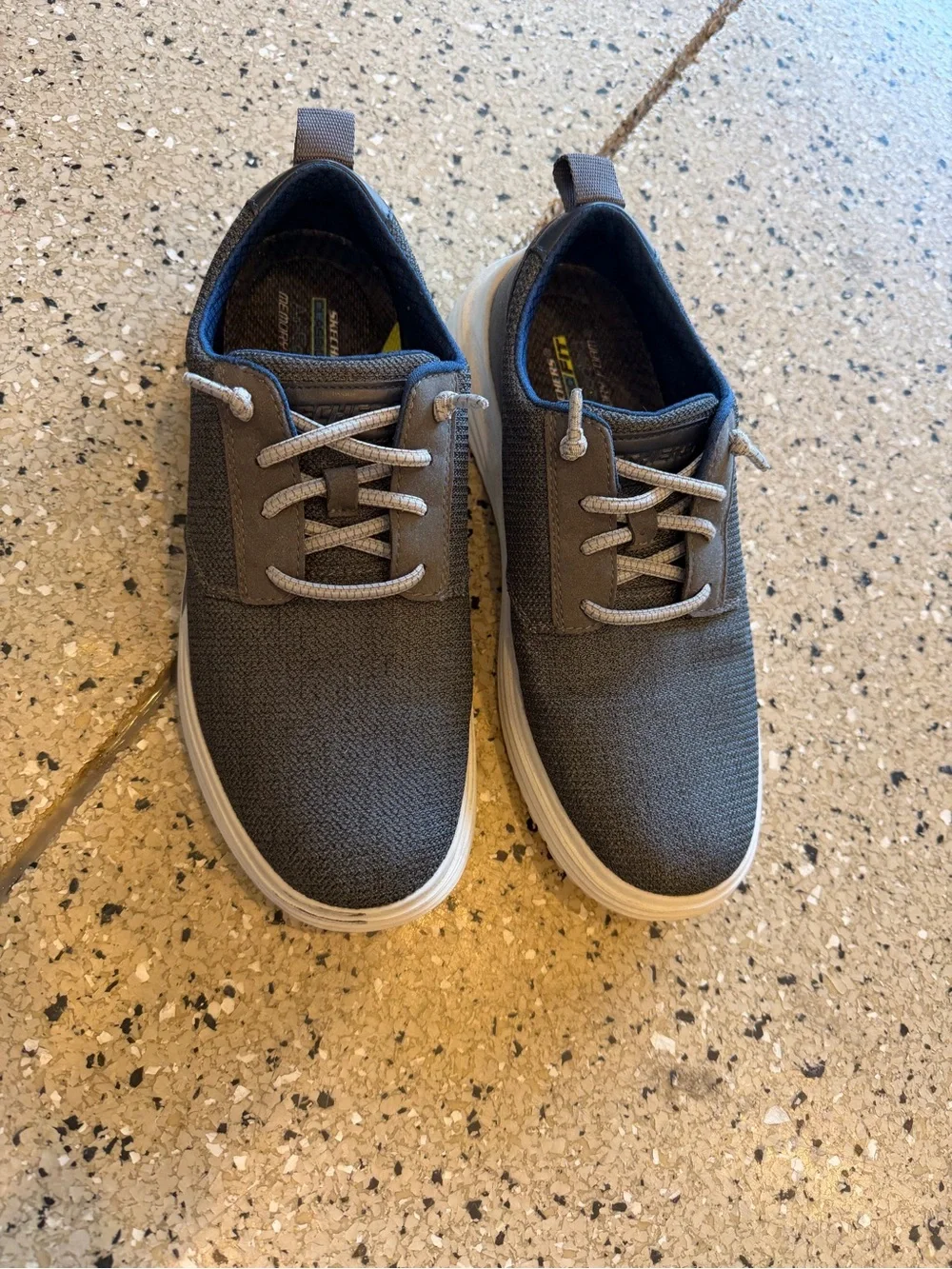 Sketchers Men's Casual Gray Knit Lace-Up Sneakers